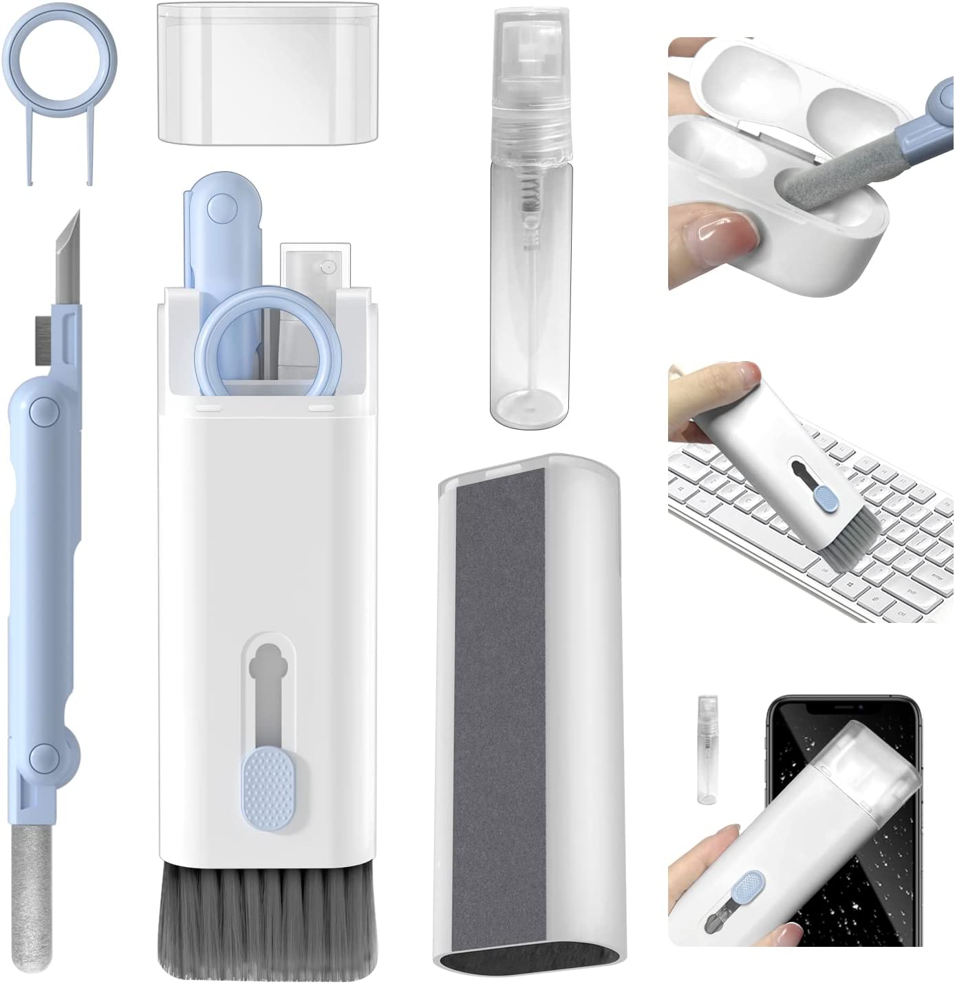 Kit de Limpieza Multifuncional 7 en 1 para Teclados, Auriculares y Smartphones - Zumo Trends